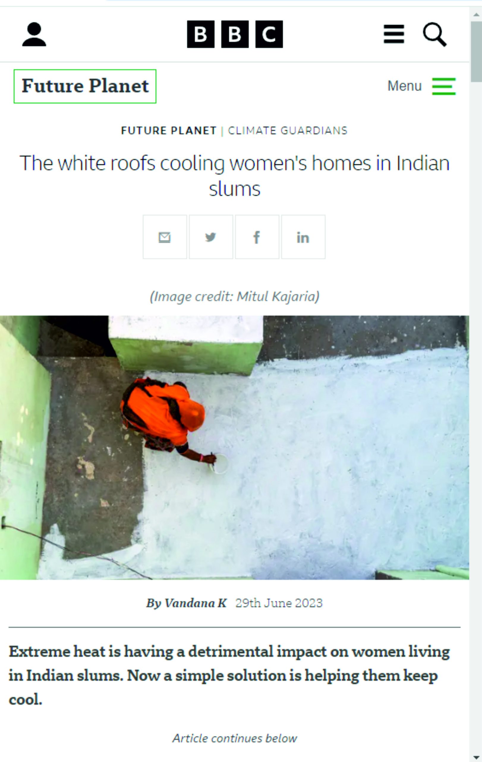 The white roofs cooling women’s homes in Indian slums
