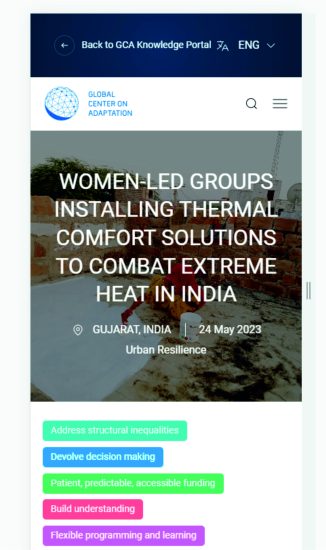WOMEN-LED GROUPS INSTALLING THERMAL COMFORT SOLUTIONS TO COMBAT EXTREME HEAT IN INDIA: Article published in Global Center on Adaptation