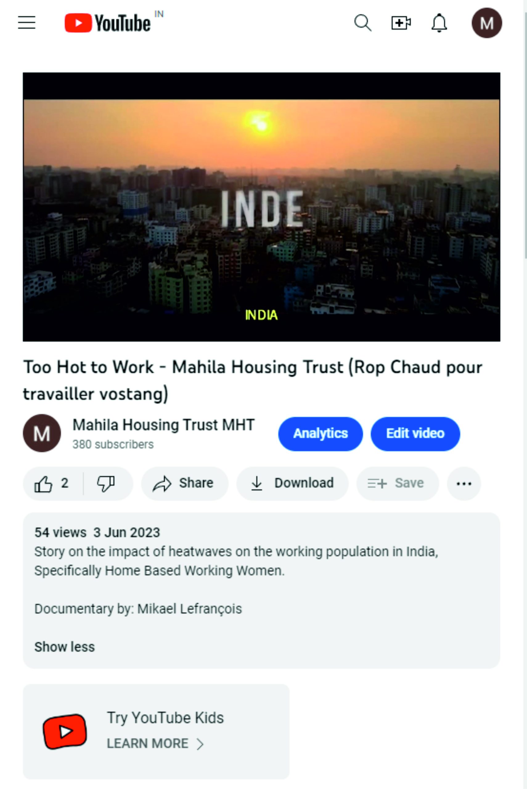 Story on the impact of heatwaves on the working population in India, Specifically Home Based Working Women.