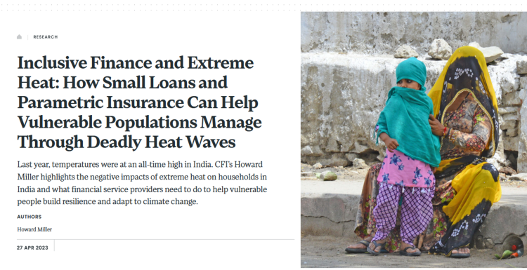 Inclusive Finance and Extreme Heat: How Small Loans and Parametric Insurance Can Help Vulnerable Populations Manage Through Deadly Heat Waves