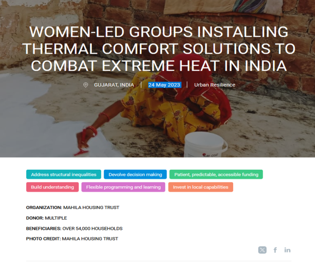Women-led groups installing thermal comfort solutions to combat extreme heat in India