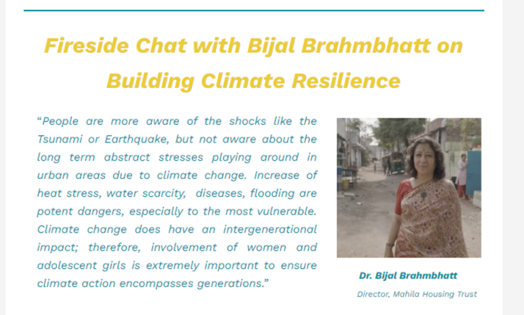 Insights on Climate Resilience: A Fireside Chat with Bijal Brahmbhatt, Director of Mahila Housing Trust