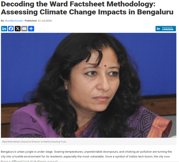 Decoding the Ward Factsheet Methodology: Assessing Climate Change Impacts in Bengaluru