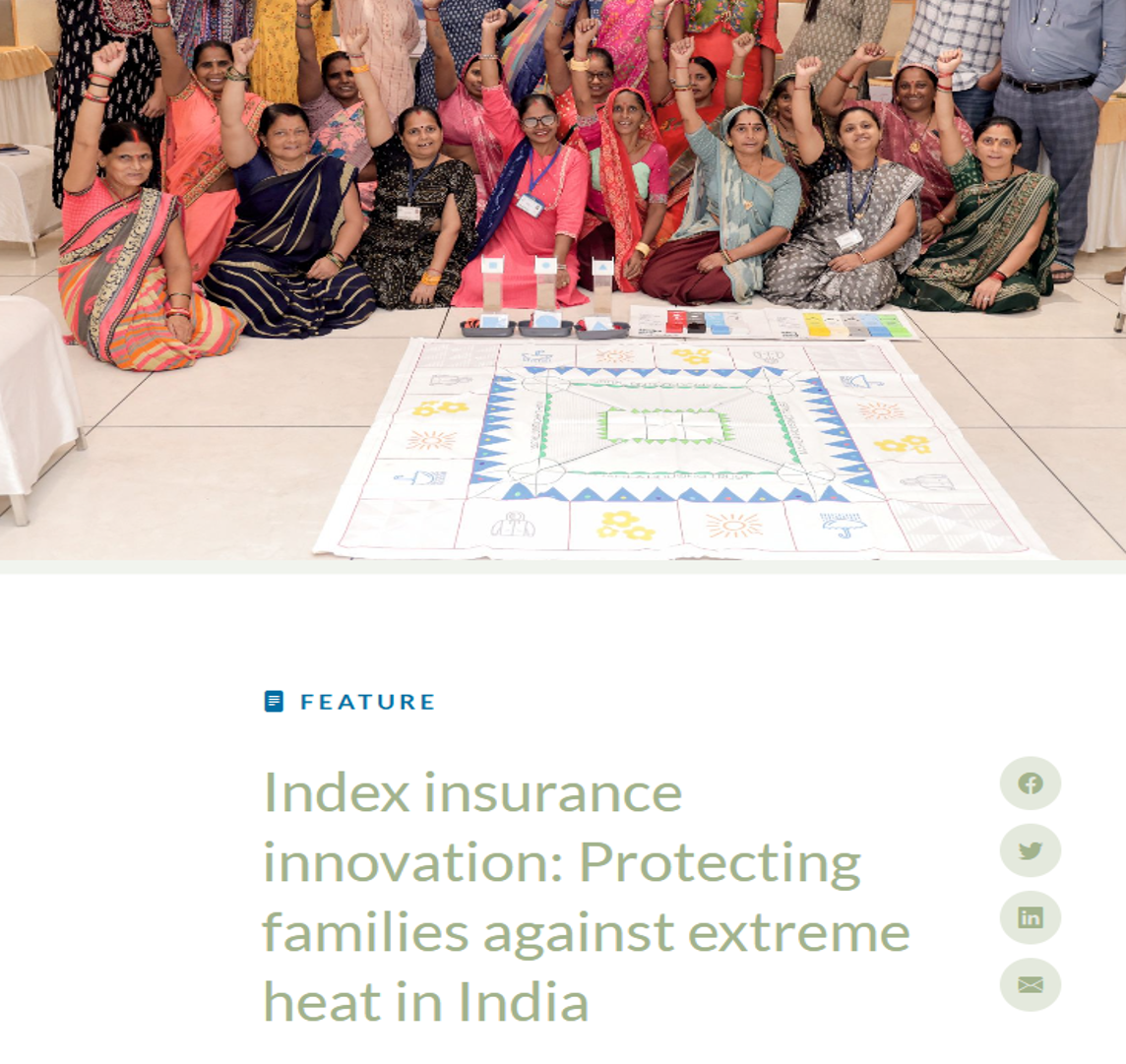 Index insurance innovation: Protecting families against extreme heat in India