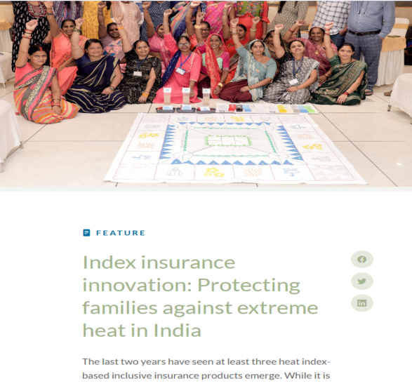 Index insurance innovation: Protecting families against extreme heat in India